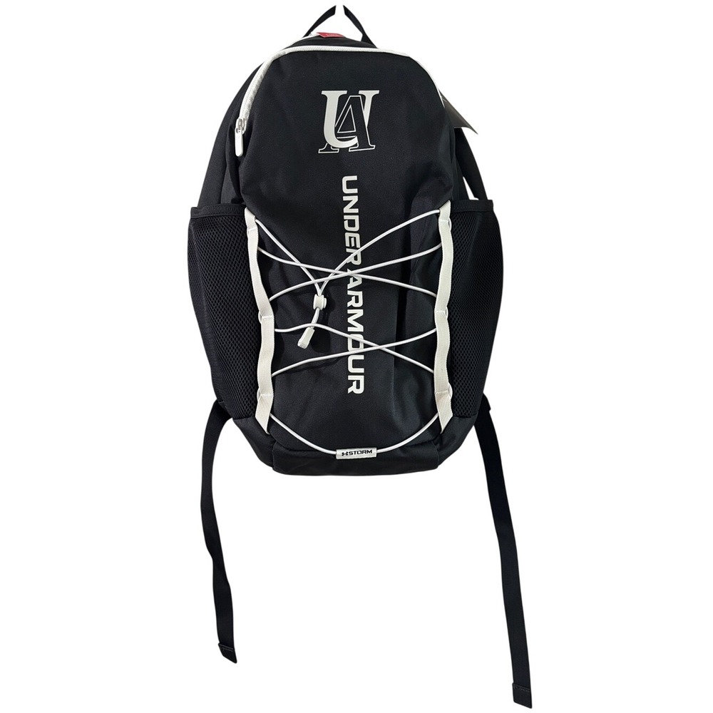 Under Armour UA Hustle Sport 6.0 Backpack Black Gray School Gym Bag 26L NEW